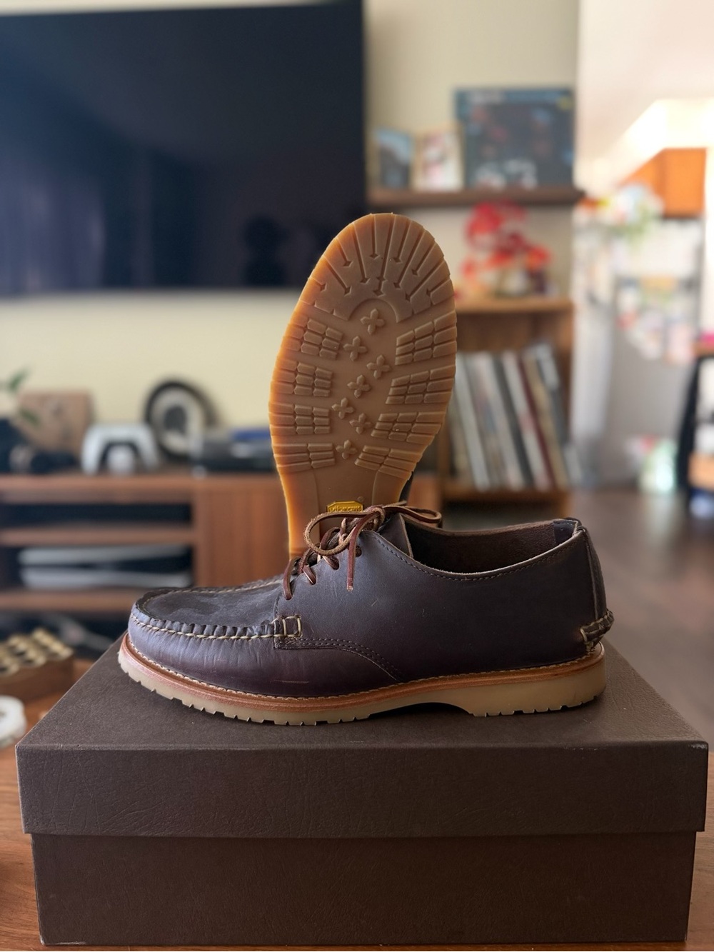 Men's Brown Leather Casual Moc Toe Shoe